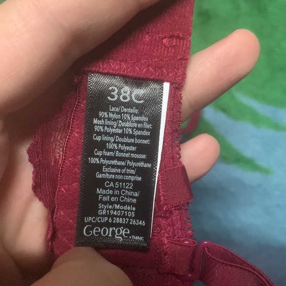 Wine Red lace George Bra - Picture 3 of 4